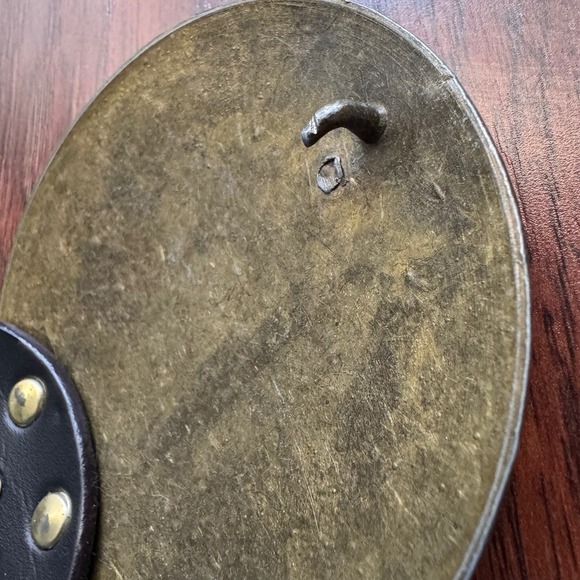 Women's Brown Concho Belt Brass Disc Buckle Coachella Festival Fit Western Boho - Picture 13 of 16